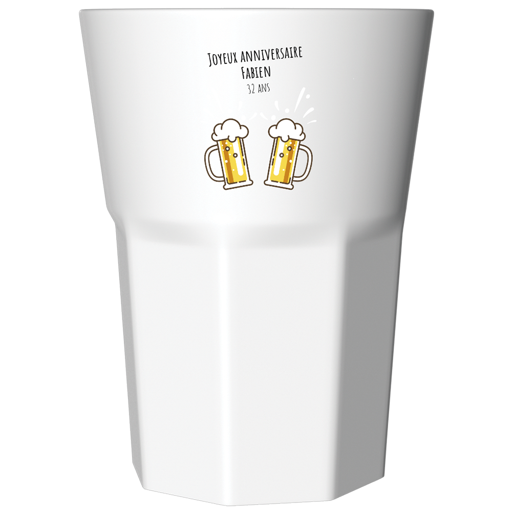 Verre à Mojito personnalisé blanc anniversaire bières