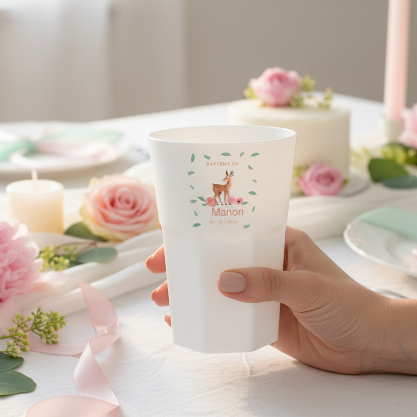 verre mojito personnalise blanc bapteme faon ambiance