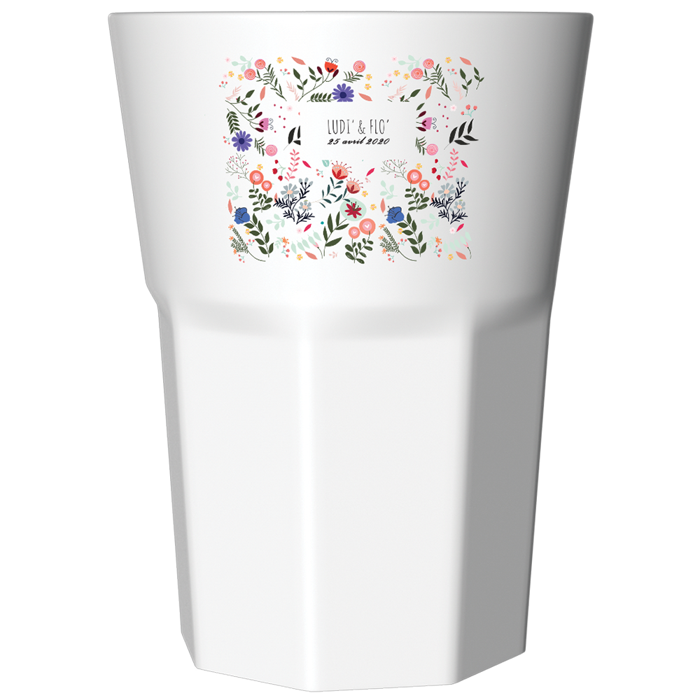 Verre à Mojito personnalisé blanc mariage printemps