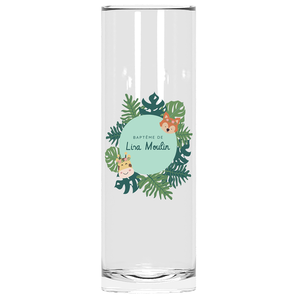 Verre à tube personnalisé baptême tropical