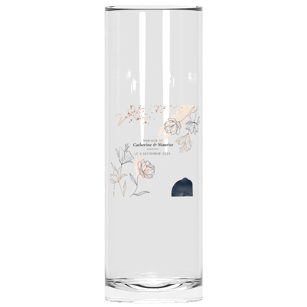 Verre à tube personnalisé mariage moderne champêtre