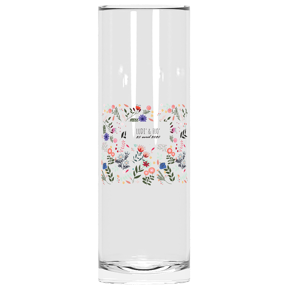 Verre à tube personnalisé mariage printemps
