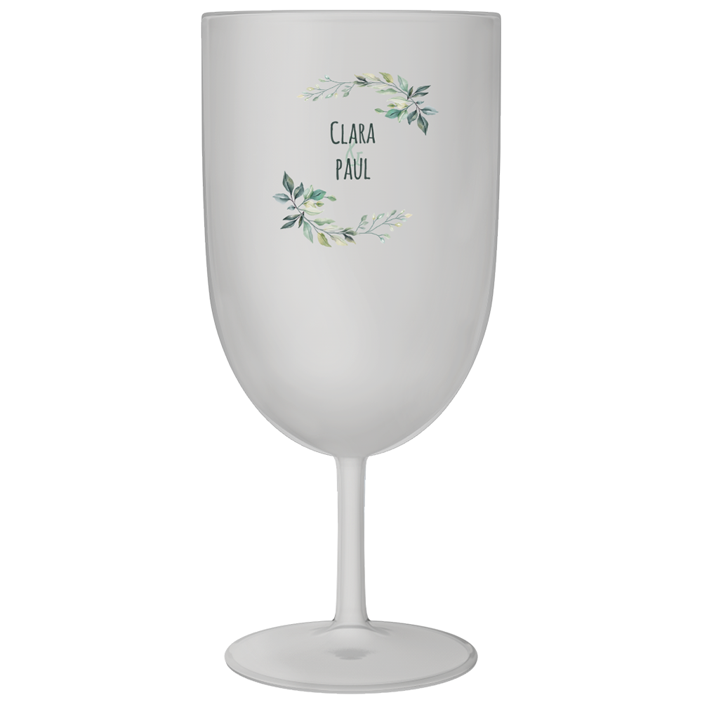 Verre à vin personnalisé en plastique mariage paix