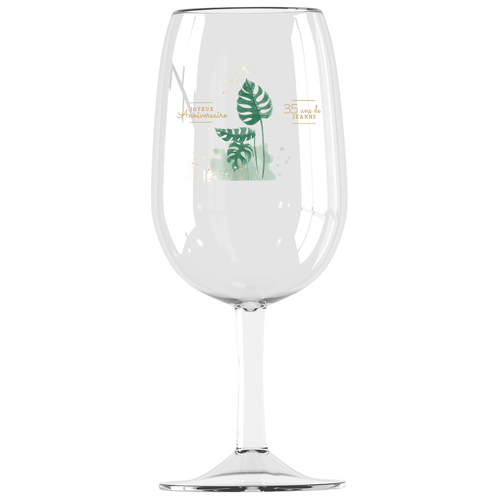 verre à vin syrah personnalisé anniversaire monstera