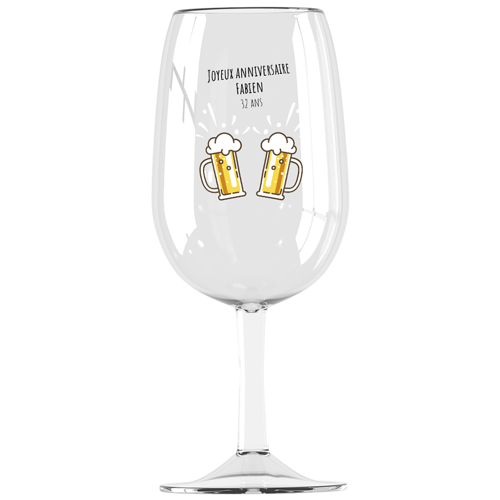 Verre à vin syrah personnalisé incassable anniversaire bières