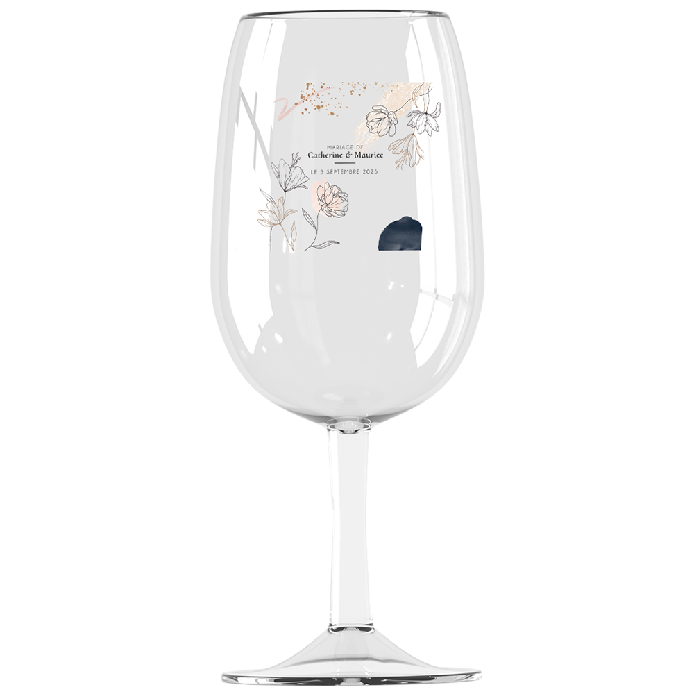 Verre à vin syrah personnalisé incassable mariage moderne champêtre