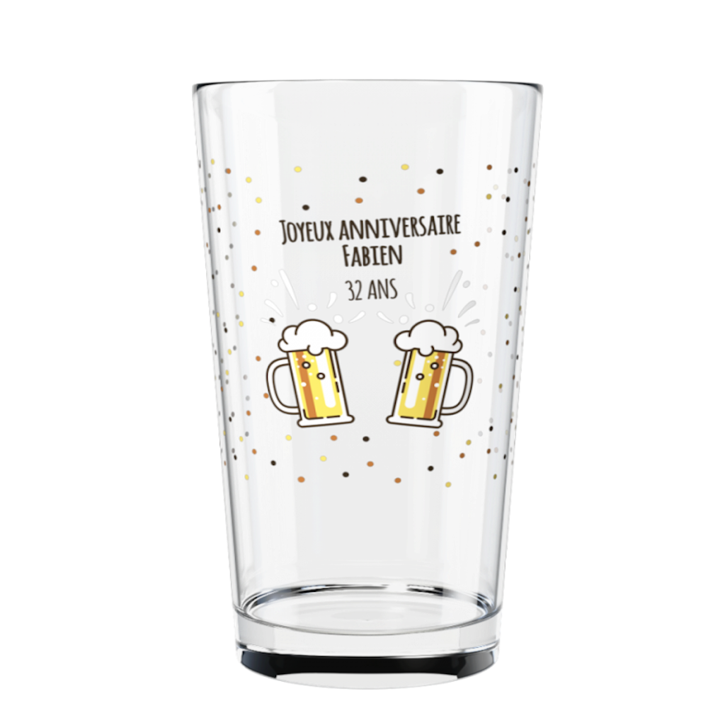 verre bière personnalisé anniversaire