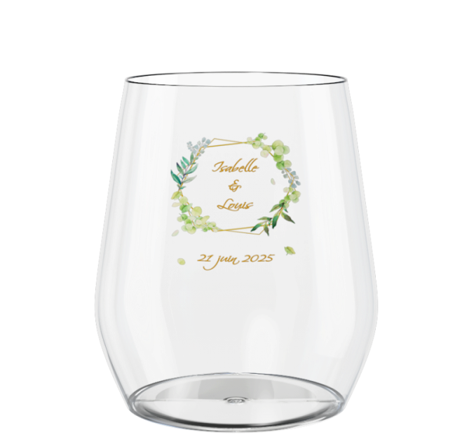verre à eau personnalisé en verre mariage