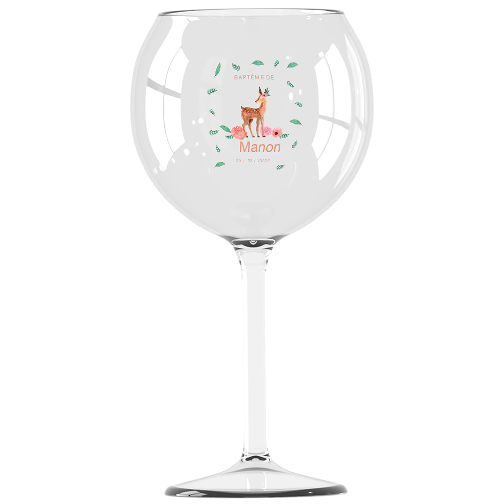 Verre piscine personnalisé Baptême Faon