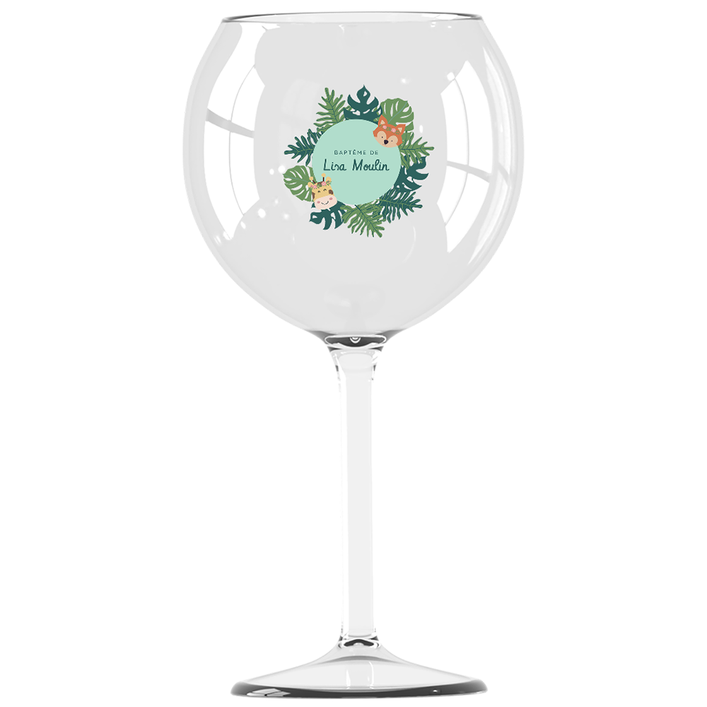 Verre piscine personnalisé - Baptême Tropical