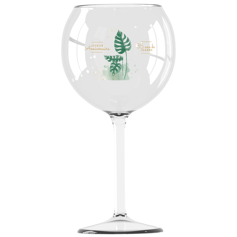 verre piscine personnalisé anniversaire monstera