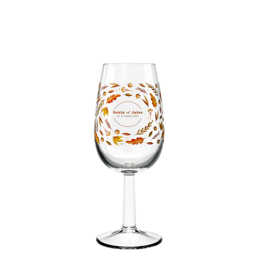 Verre à vin personnalisé en verre mariage