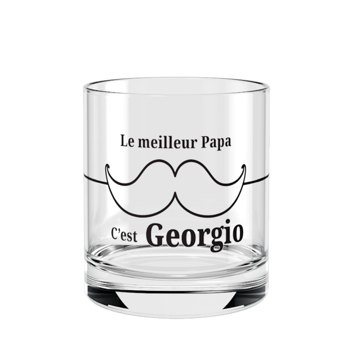 Verre à whisky personnalisé en verre - Fête des pères Moustache