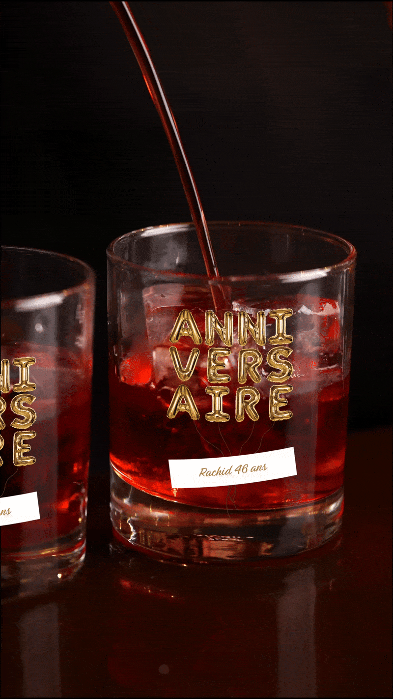 Verre à whisky personnalisé en verre ambiance