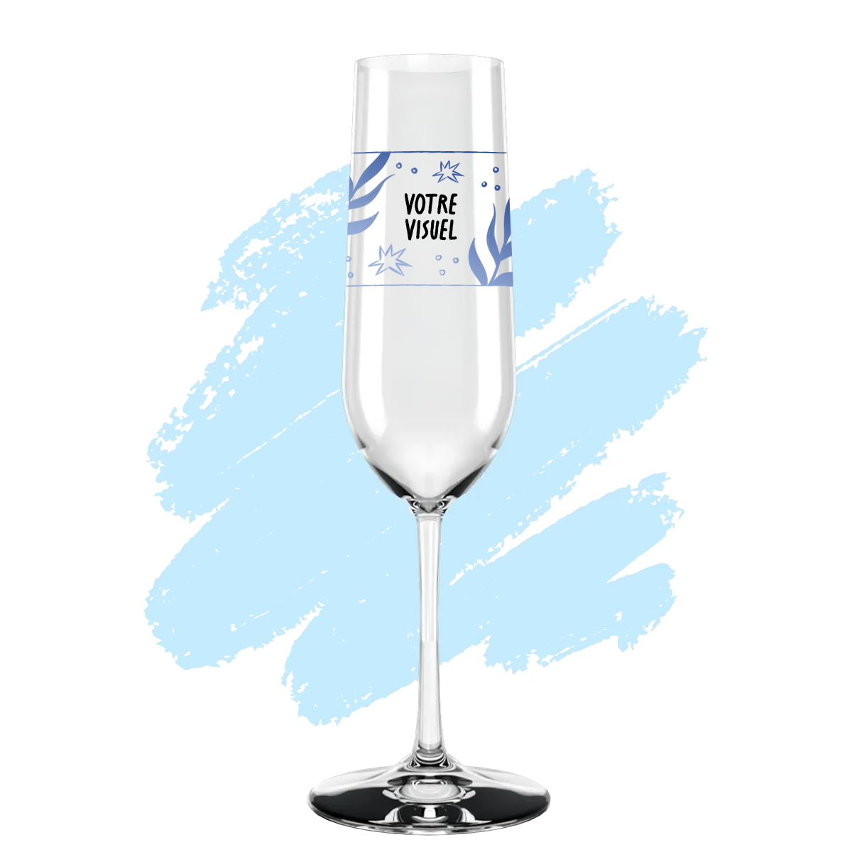 Flûte à champagne personnalisée en verre