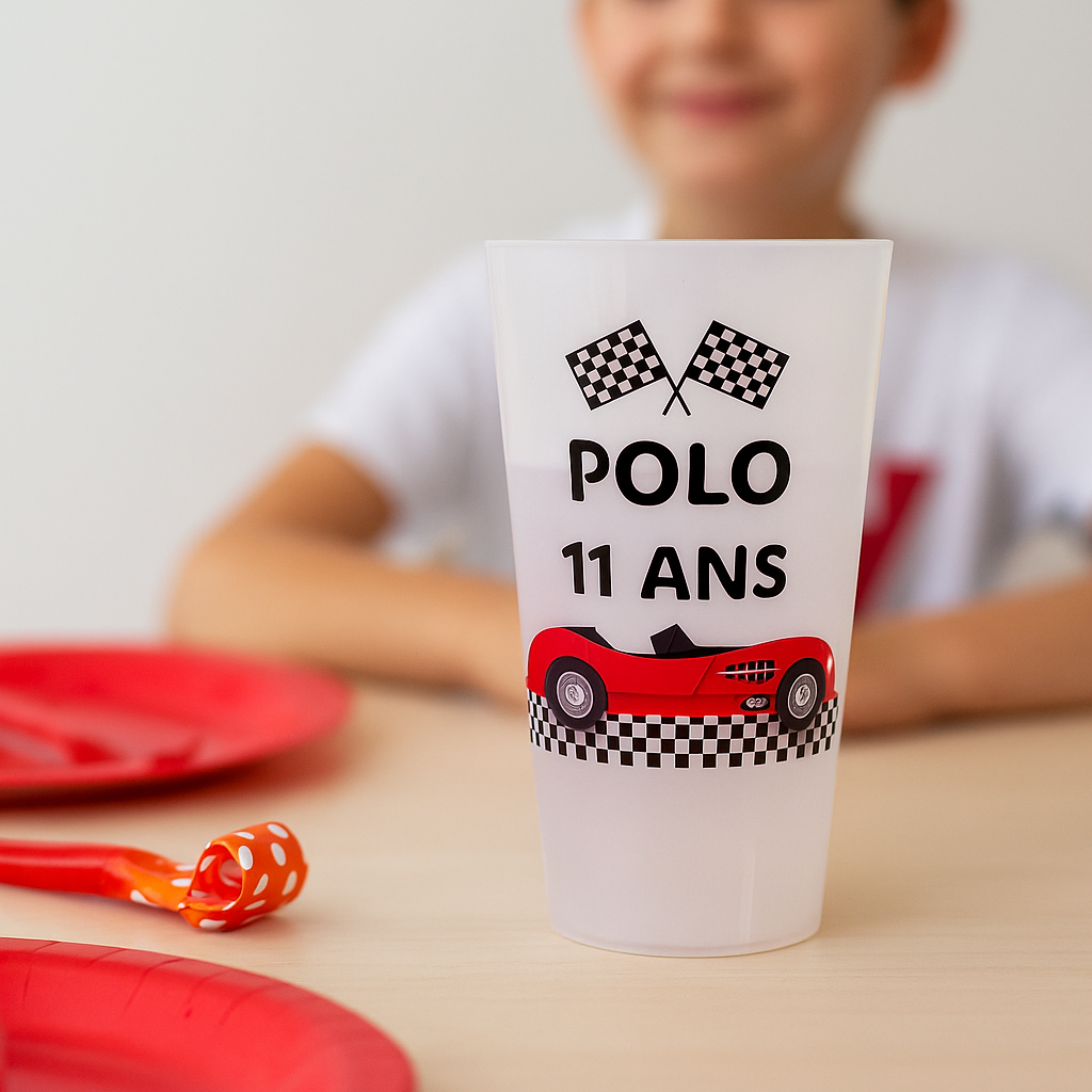 Gobelet personnalisé Anniversaire Automobile