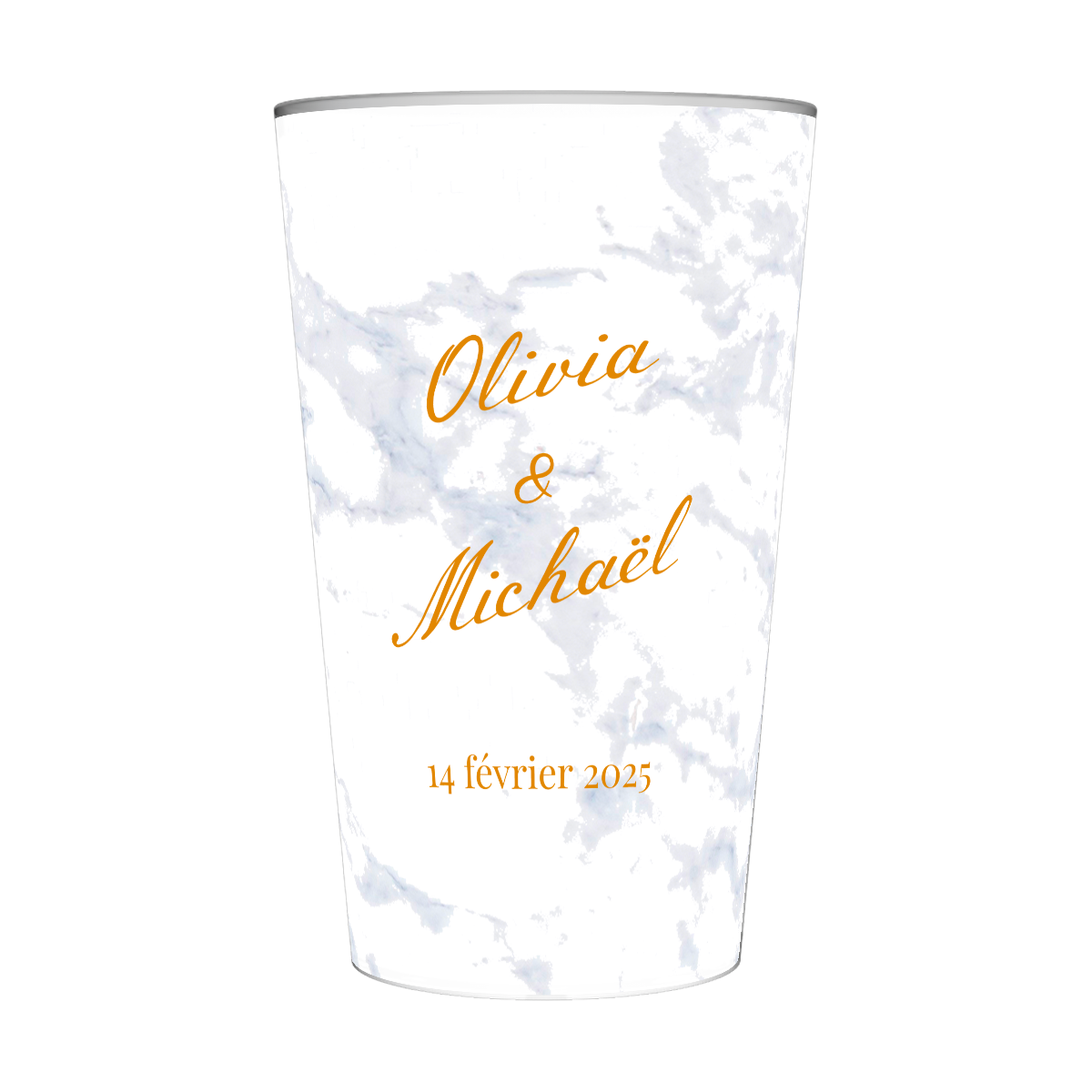 Gobelet personnalisé Mariage Marbre