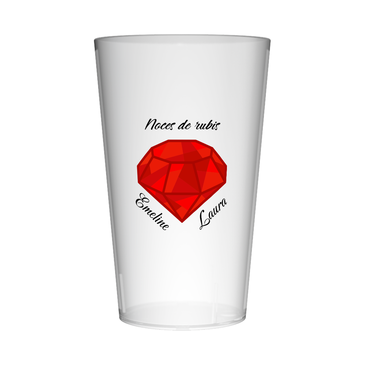 Gobelet personnalisé Noces rubis
