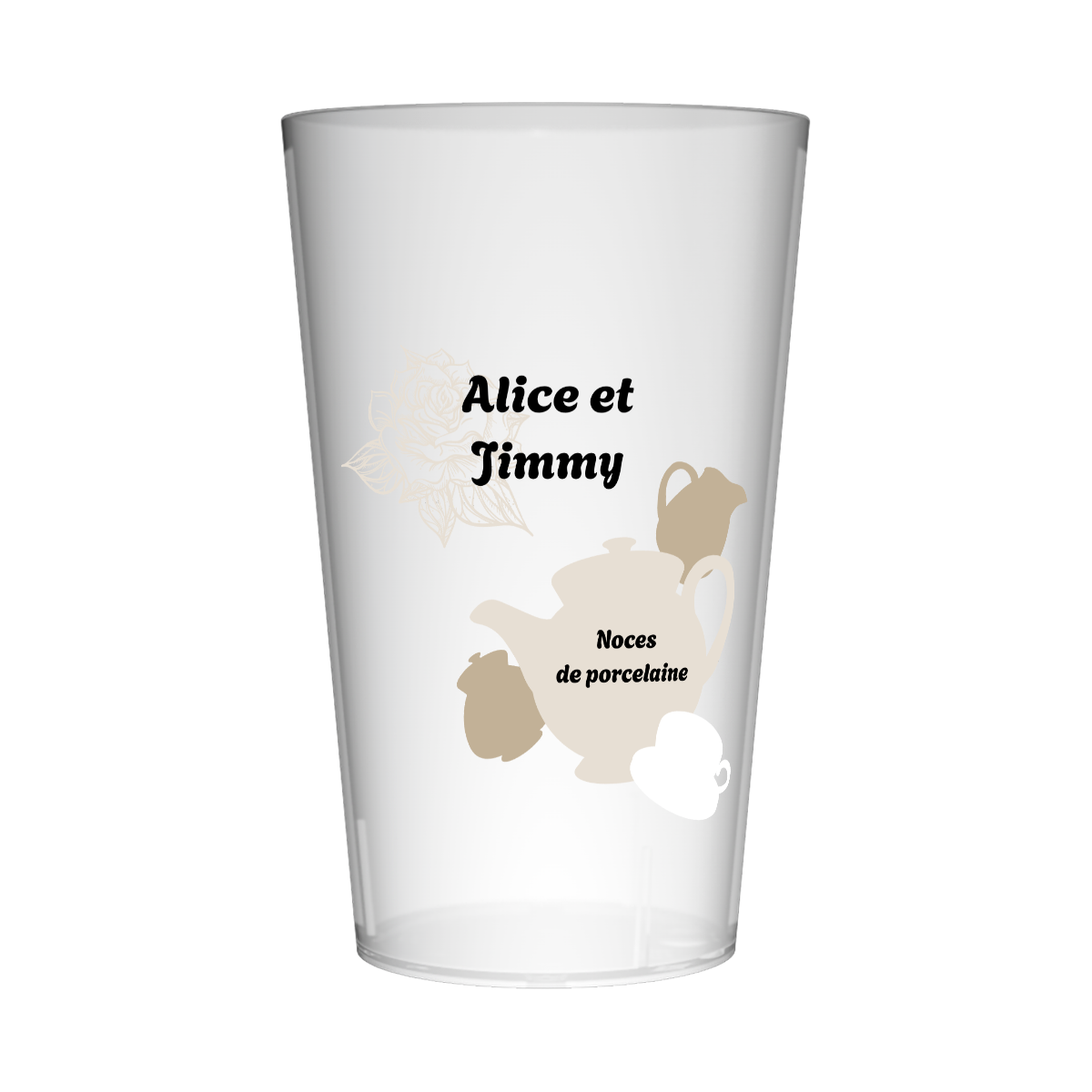 Gobelet personnalisé Noces de porcelaine