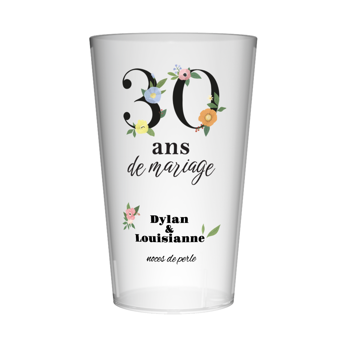 Gobelet personnalisé Noces Fleuri