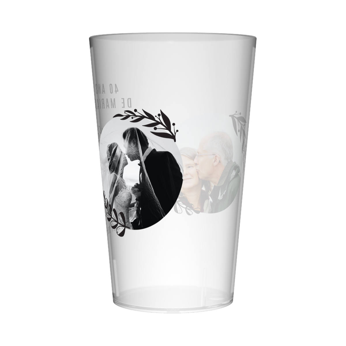 Gobelet personnalisé Noces Deux Photos 3