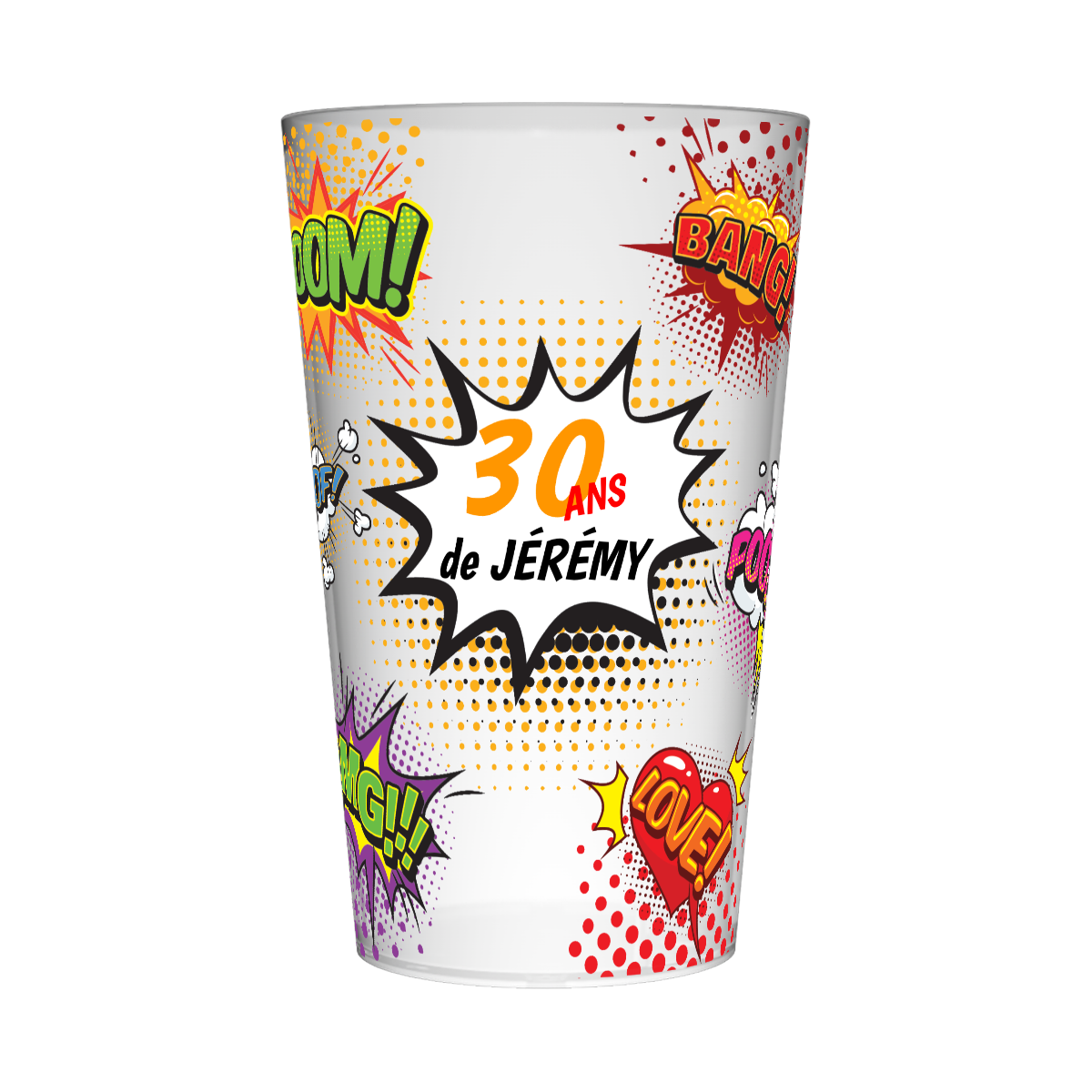 Gobelet personnalisé Soirée BOOM