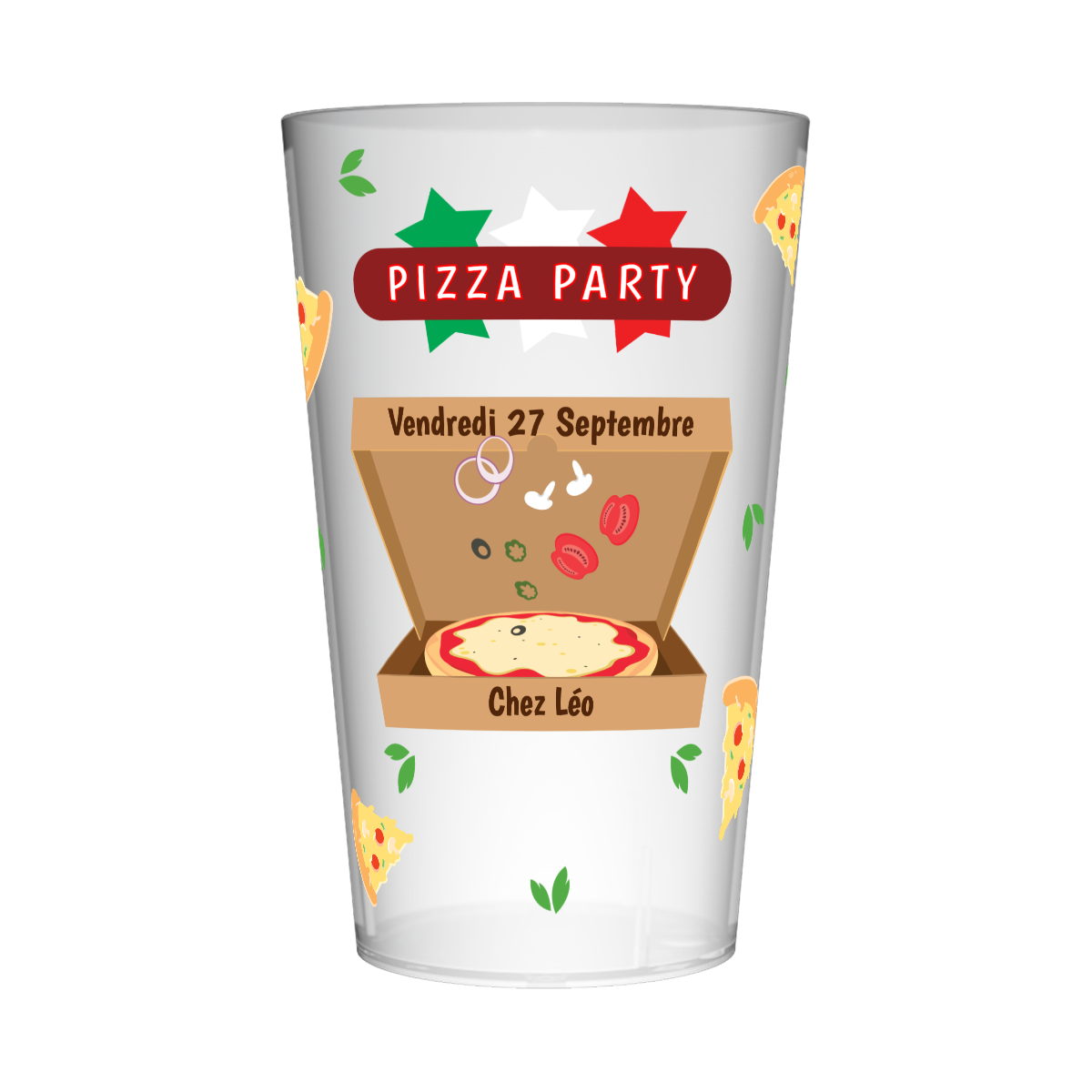 Gobelet personnalisé Soirée Pizza Party