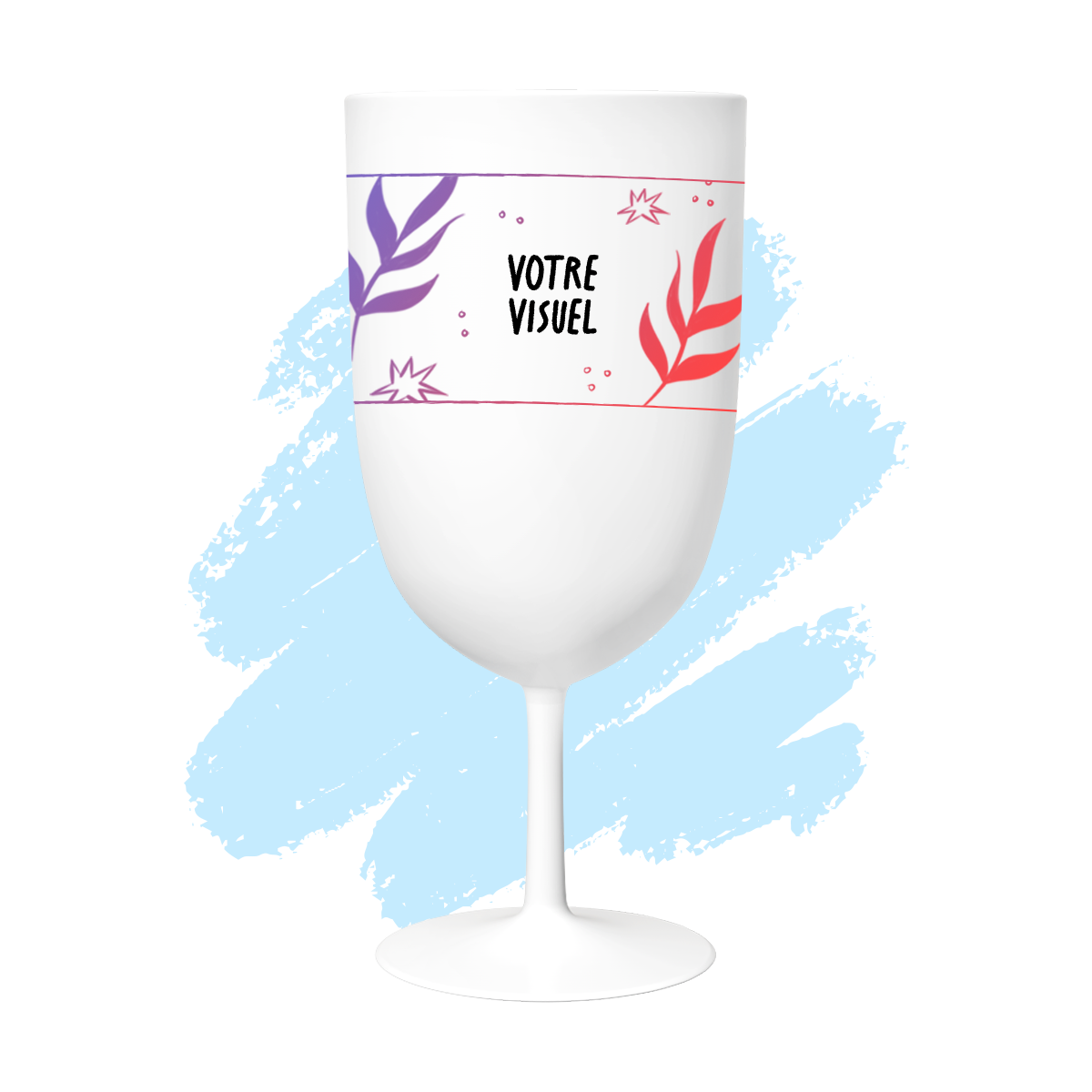 verre à vin personnalisé blanc