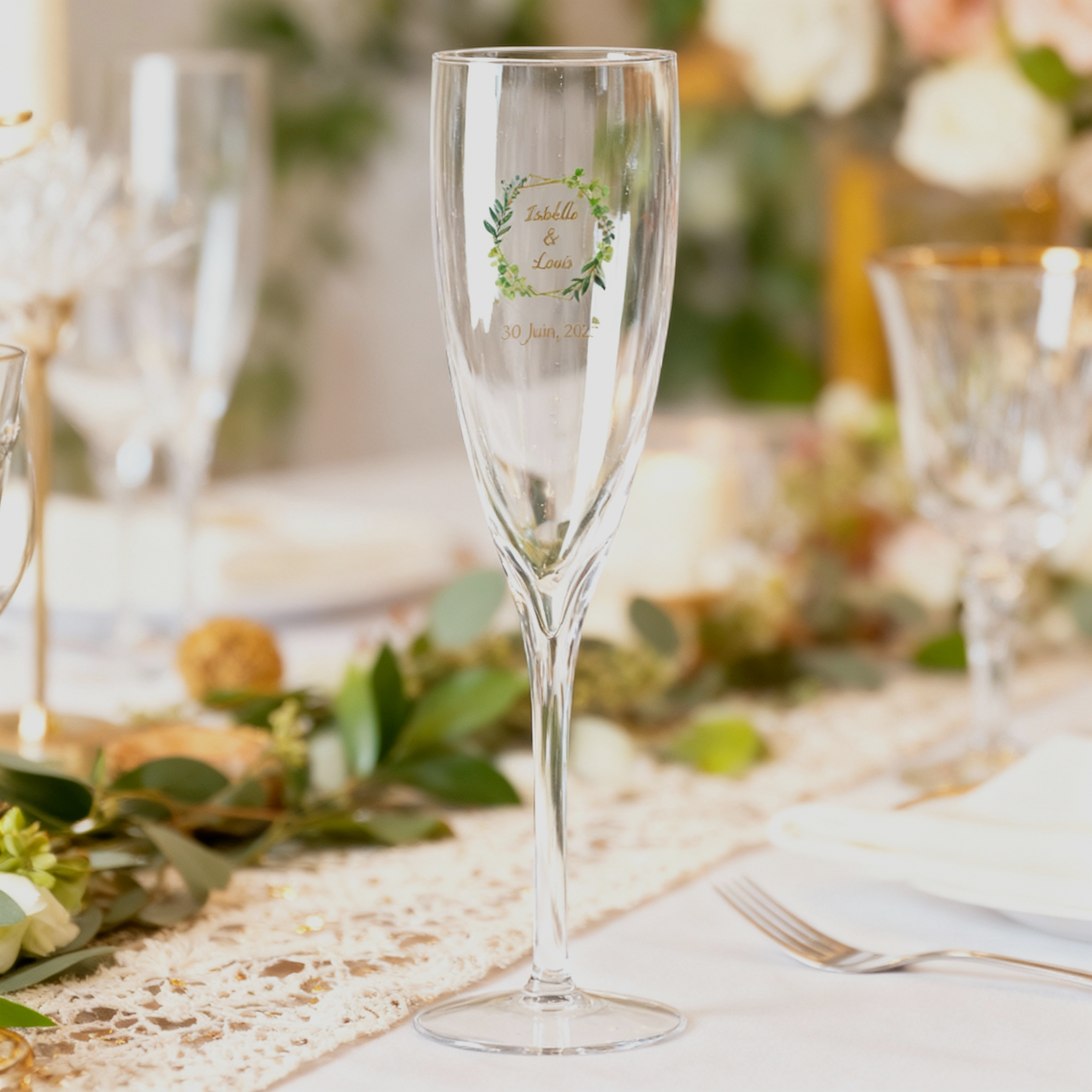 Flûtes à champagne en etain - Arts de la table