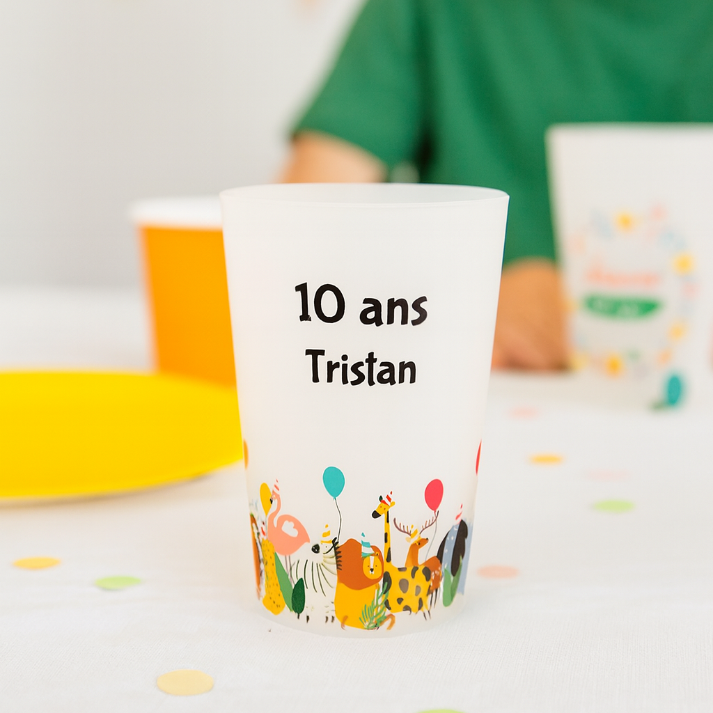 Gobelet personnalisé Anniversaire Animaux Sauvages Ambiance