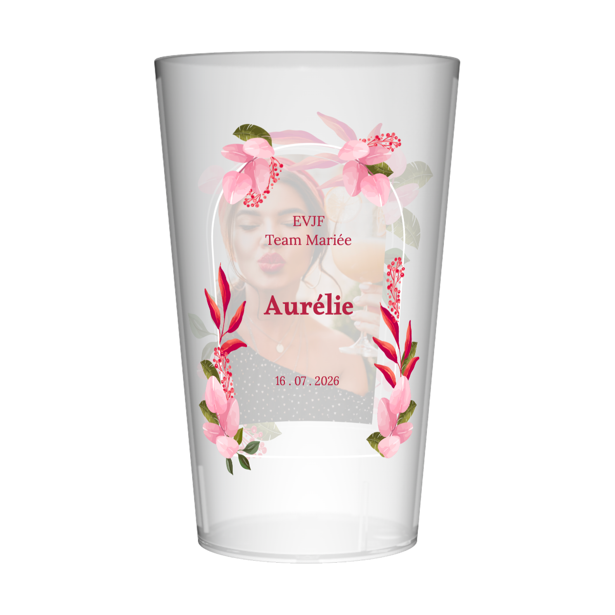 Gobelet personnalisé pour EVJF Photo & Fleurs