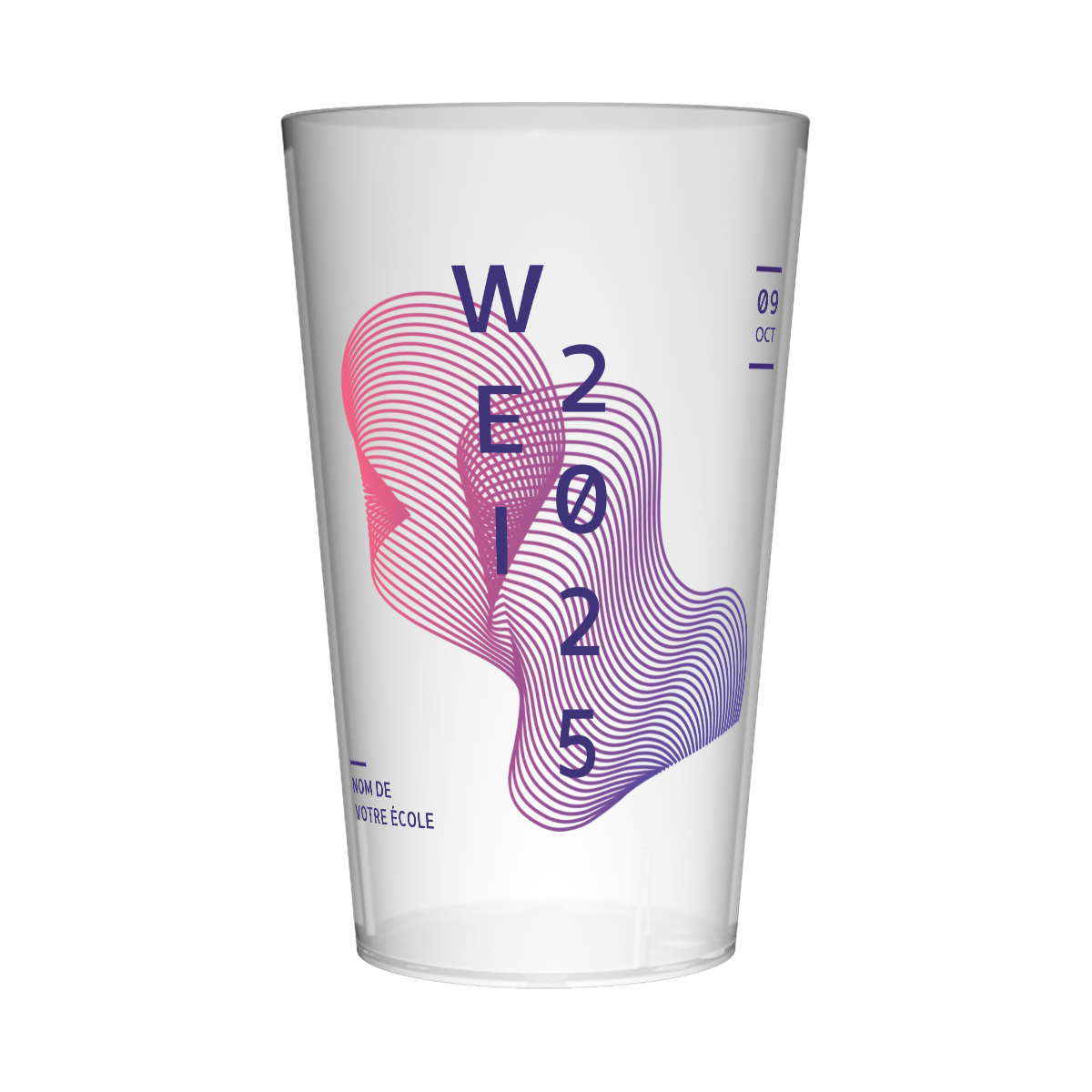Gobelet personnalisé Week-end Intégration Épuré