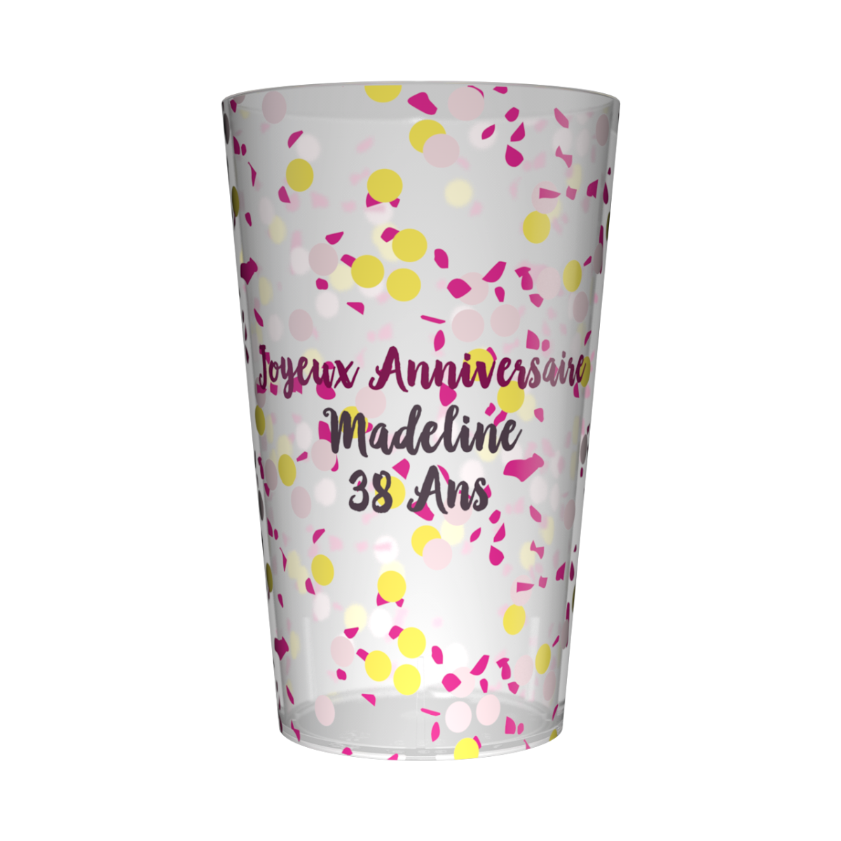 Gobelet personnalisé Anniversaire Confettis
