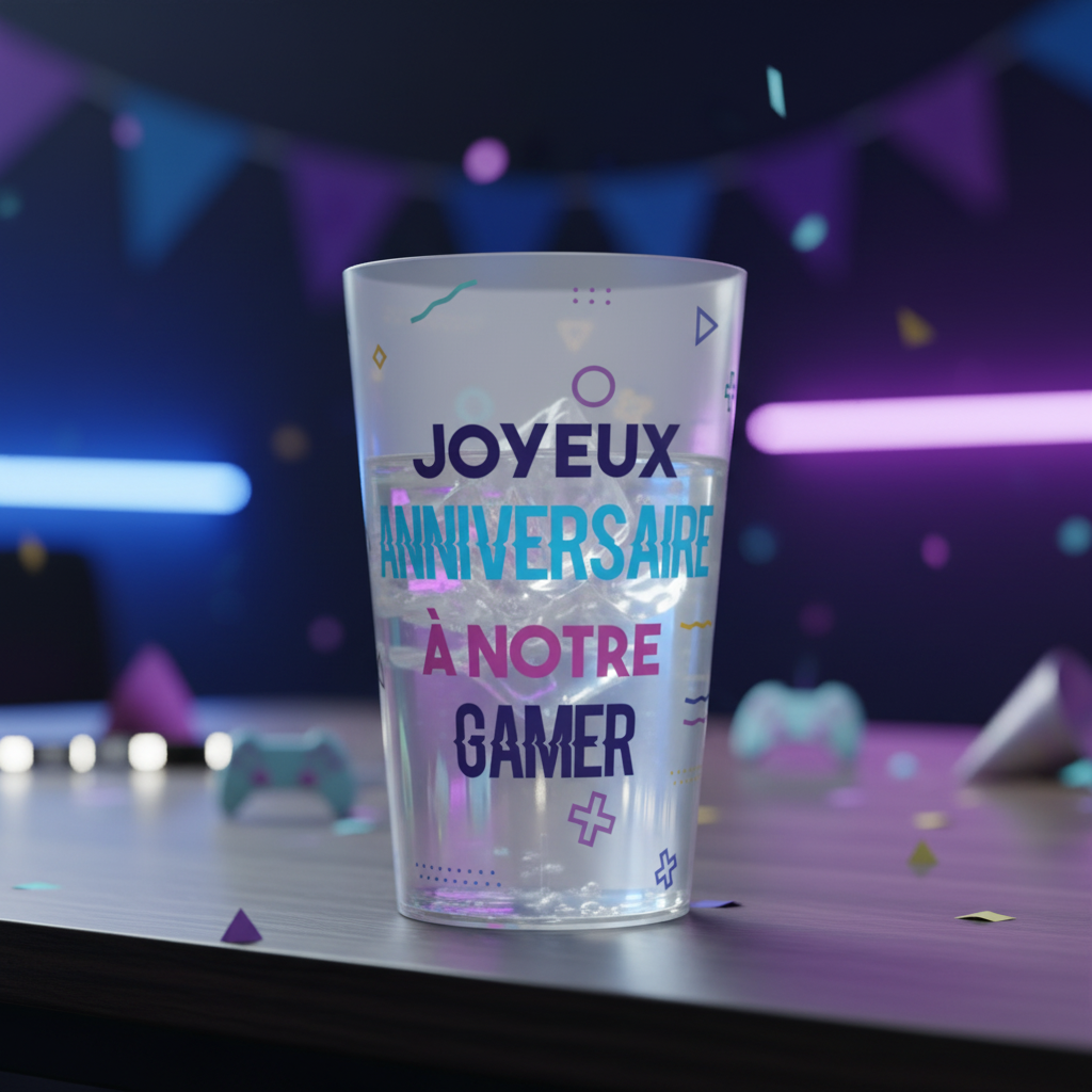 gobelet personnalise anniversaire jeux vidéos ambiance