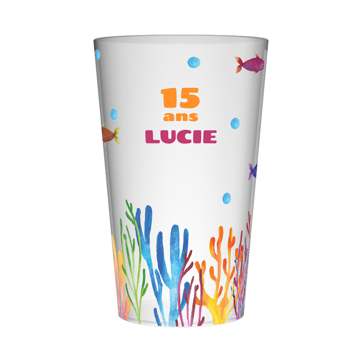 Gobelet personnalisé Anniversaire Aquarium