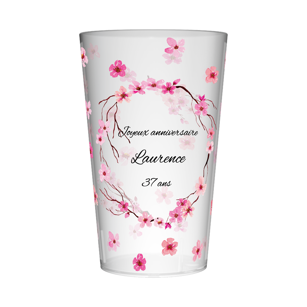 Gobelet personnalisé Anniversaire Cerisiers