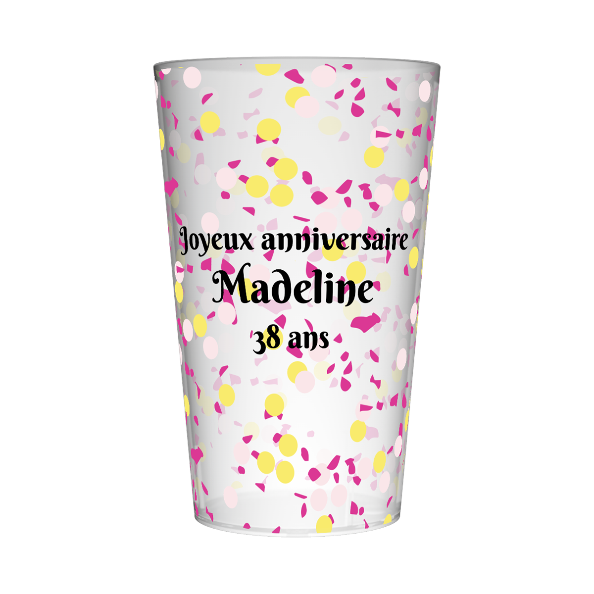 Gobelet personnalisé Anniversaire Confettis