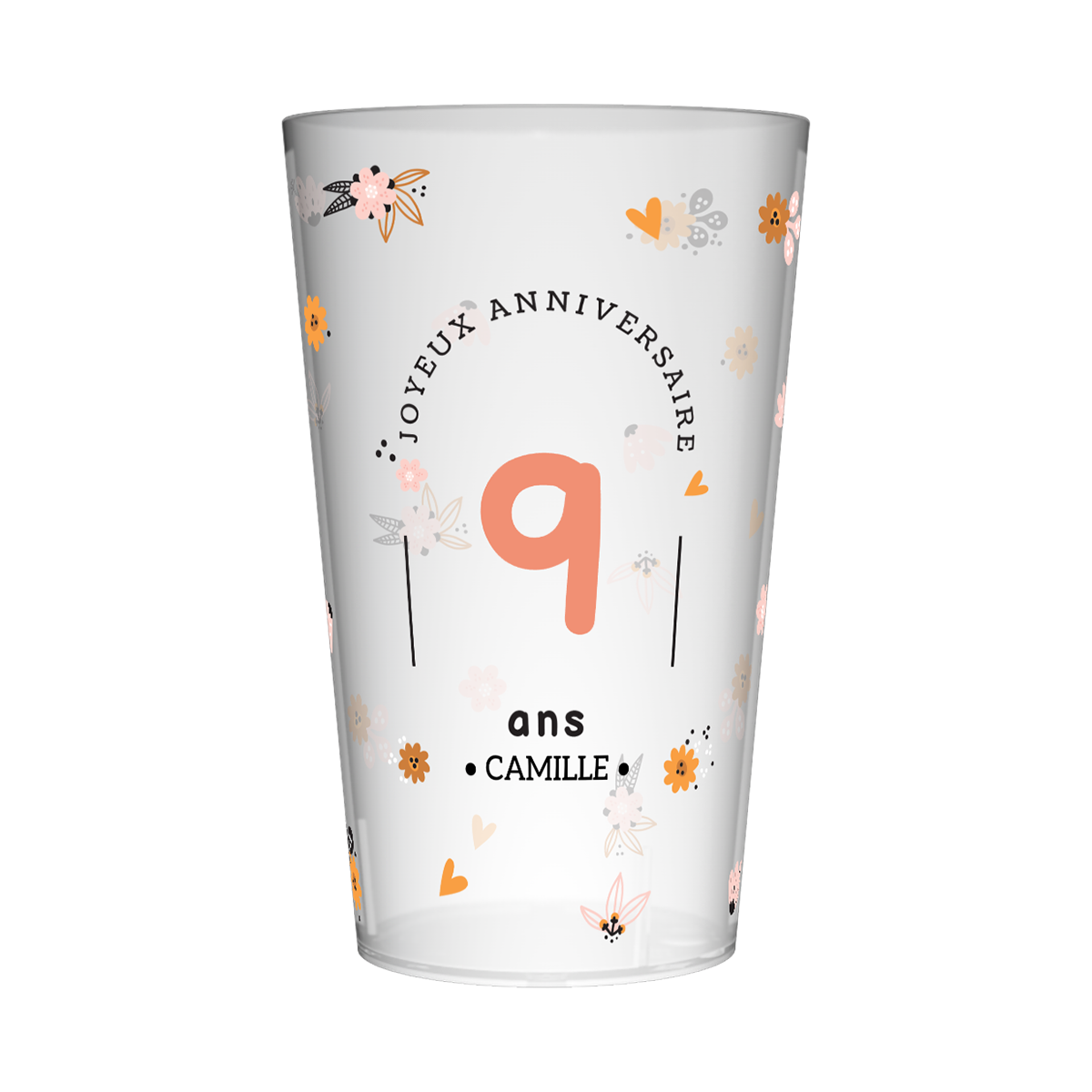 Gobelet personnalisé Anniversaire Mignon Fleurs