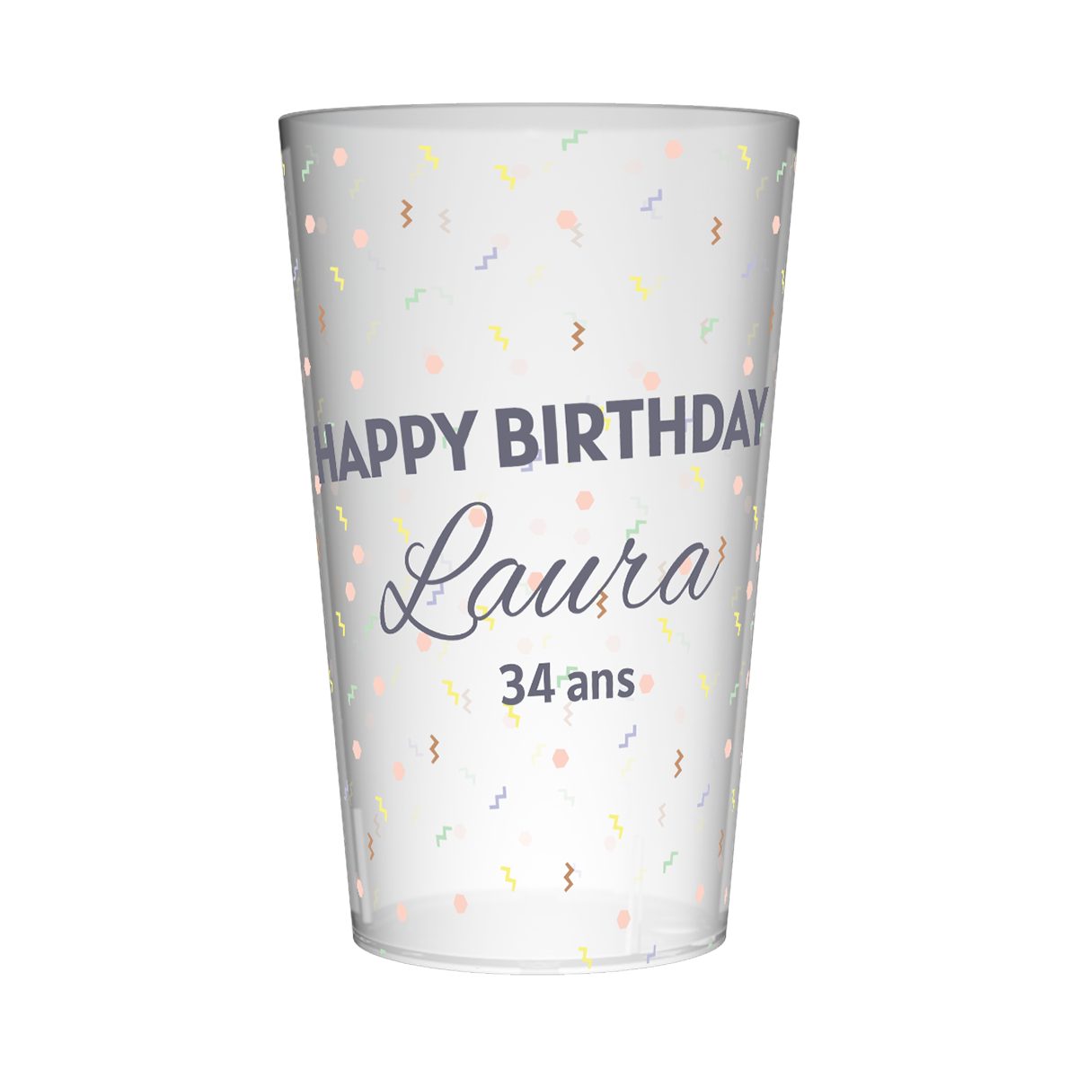 Gobelet personnalisé Anniversaire Géométrie