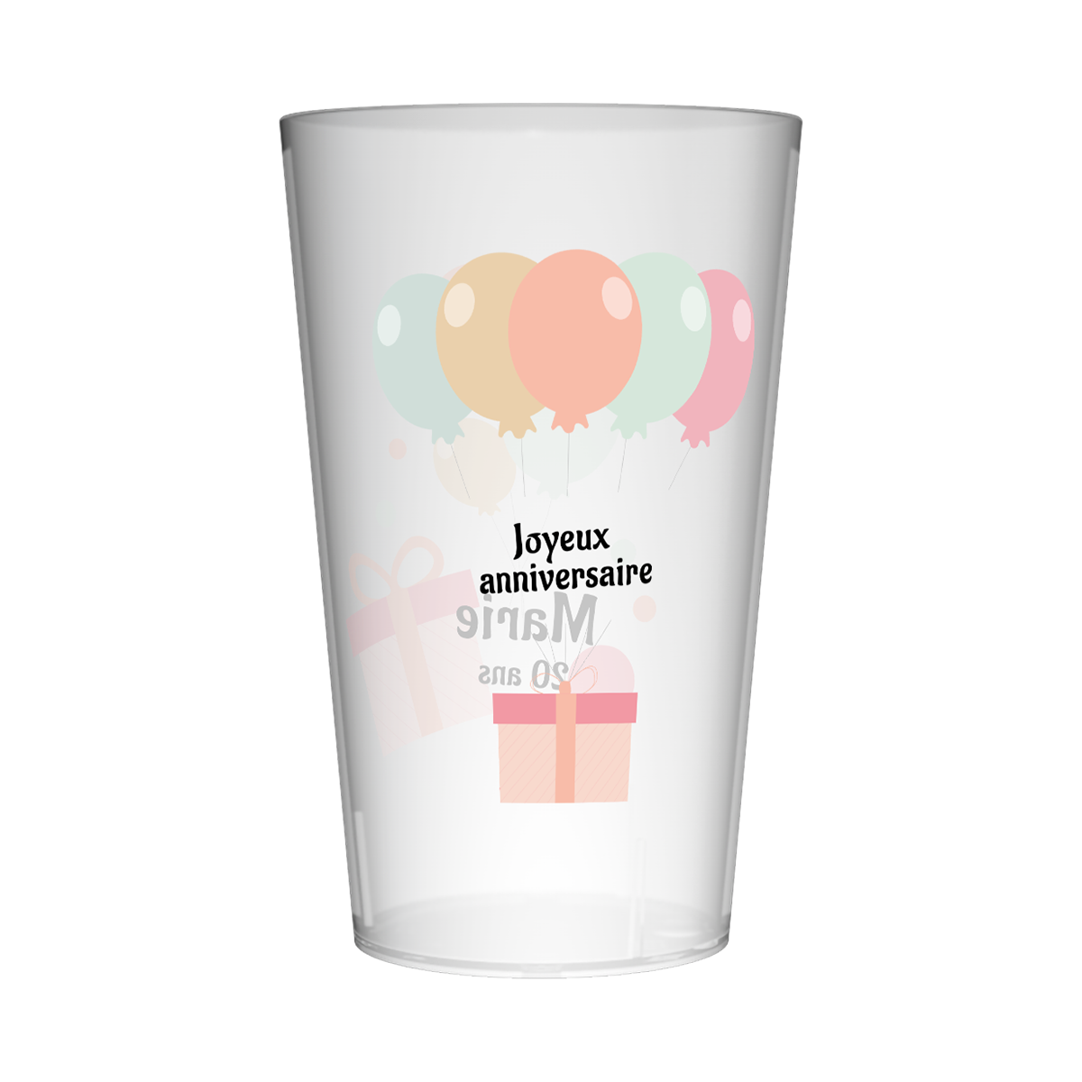 Gobelet personnalisé Anniversaire Ballons Pastel