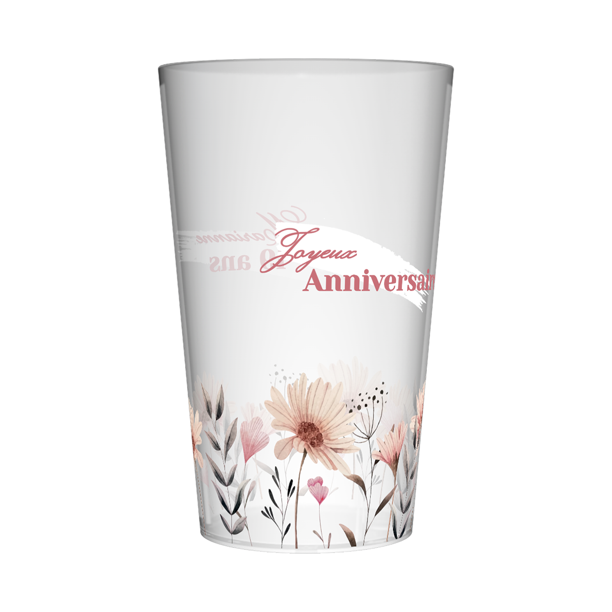 Gobelet personnalisé Anniversaire Champ de fleurs