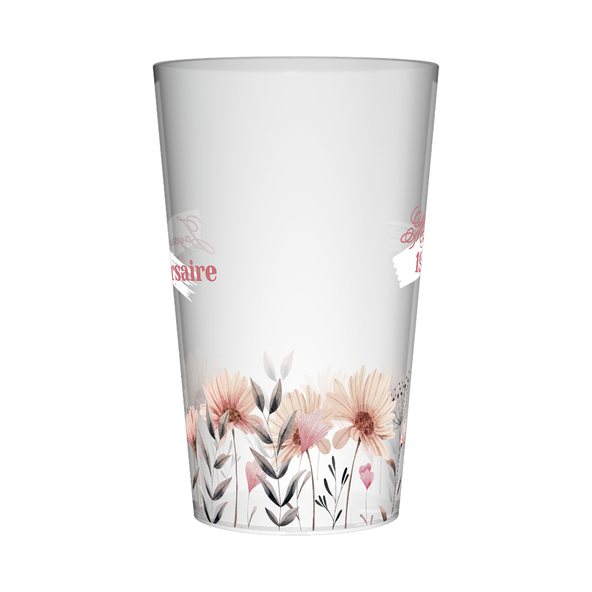 Gobelet personnalisé Anniversaire Champ de fleurs 3