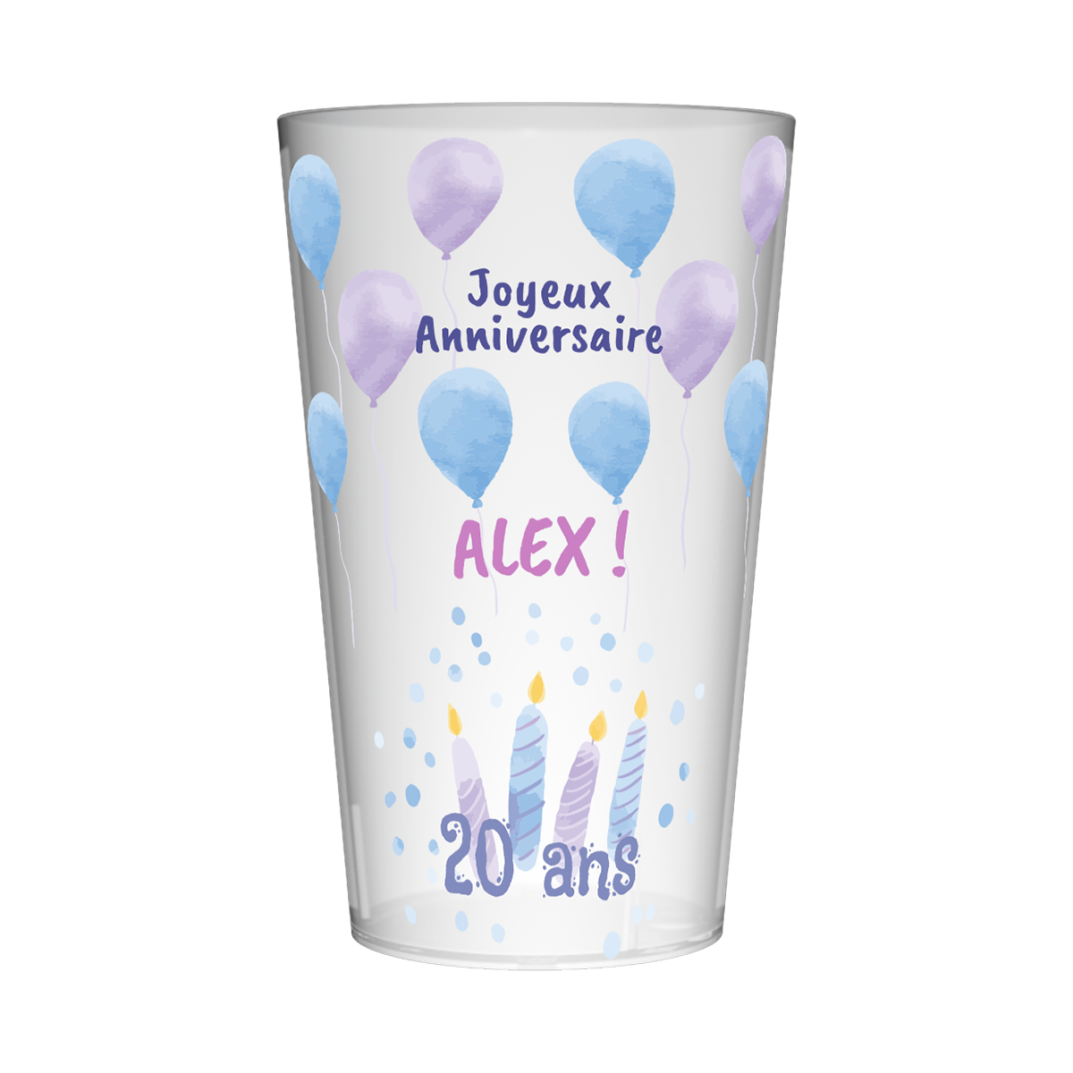 Gobelet personnalisé Anniversaire Ballons & Bougies
