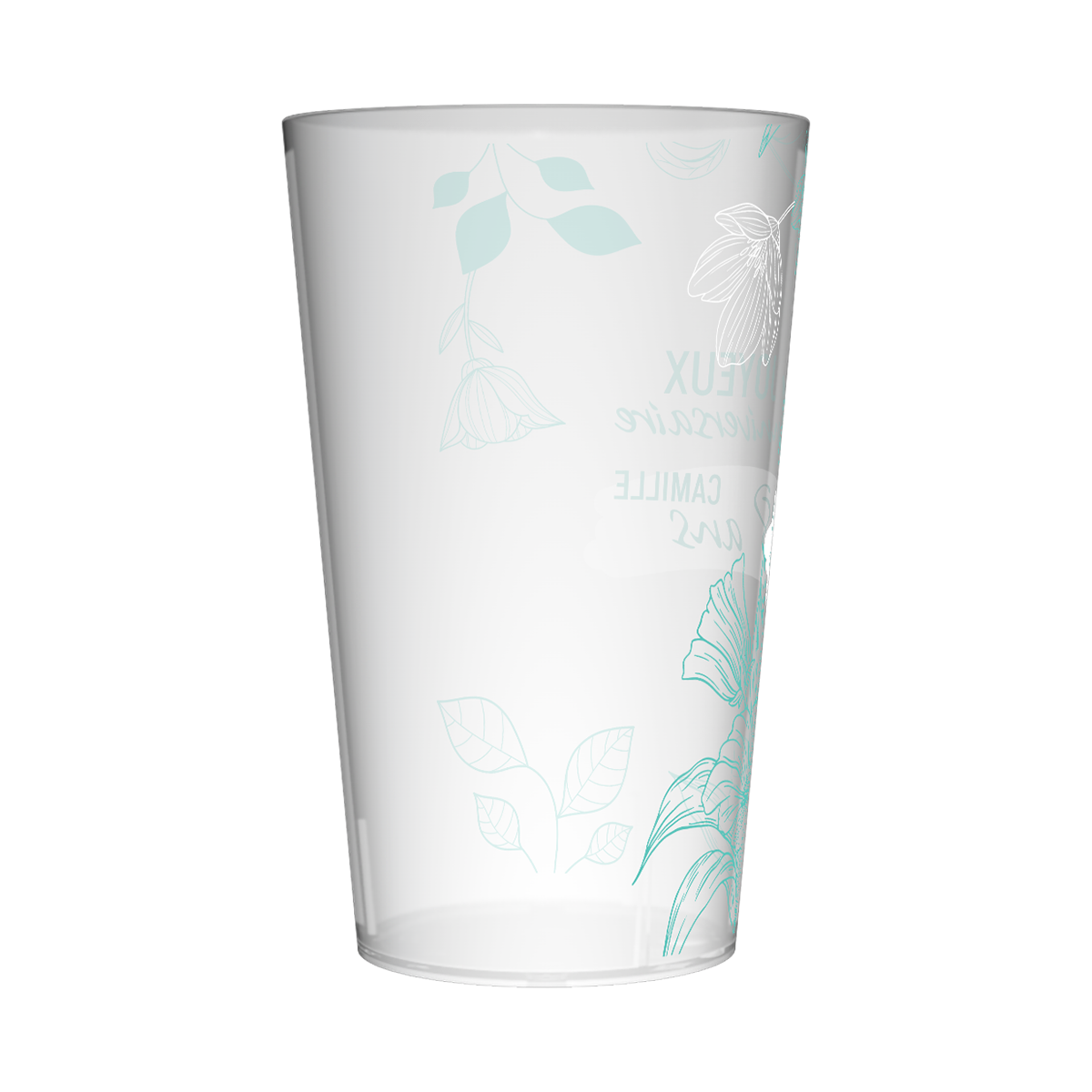 Gobelet personnalisé Anniversaire Fleurs Bleues 2