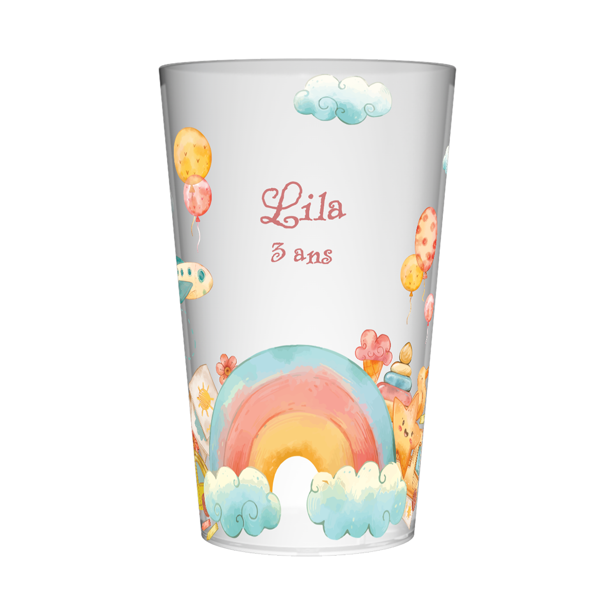 Gobelet personnalisé Anniversaire Arc en Ciel & Nuage