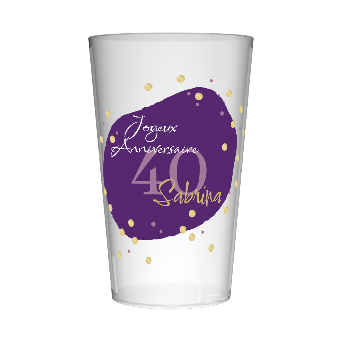 Gobelet personnalisé Anniversaire Violet