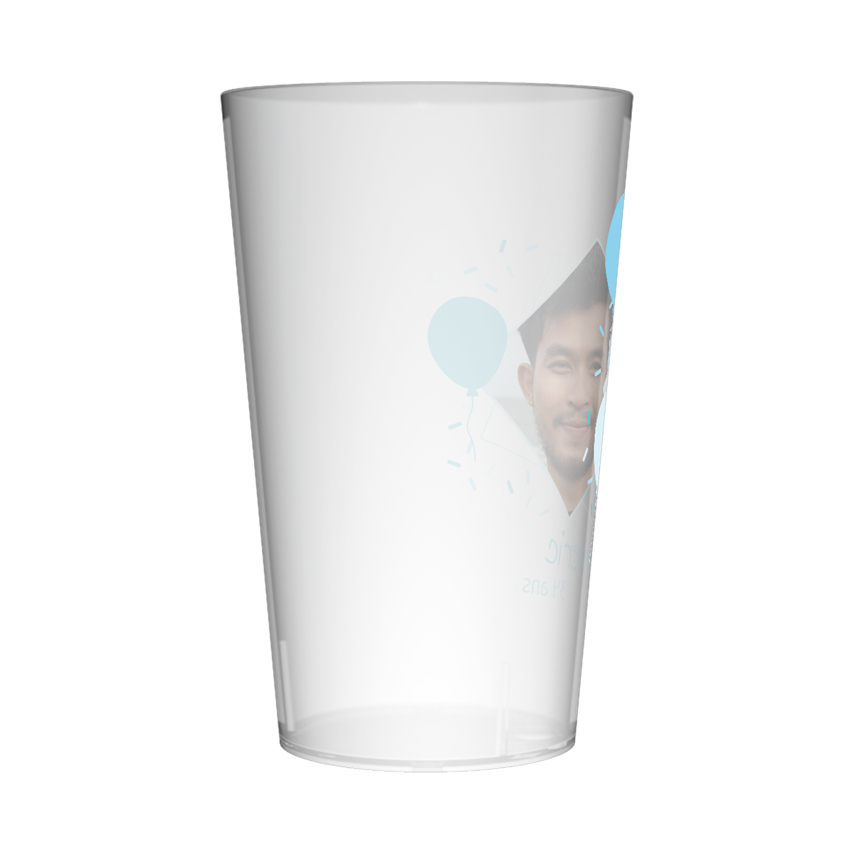 Gobelet personnalisé Anniversaire Bleu & Photo 2