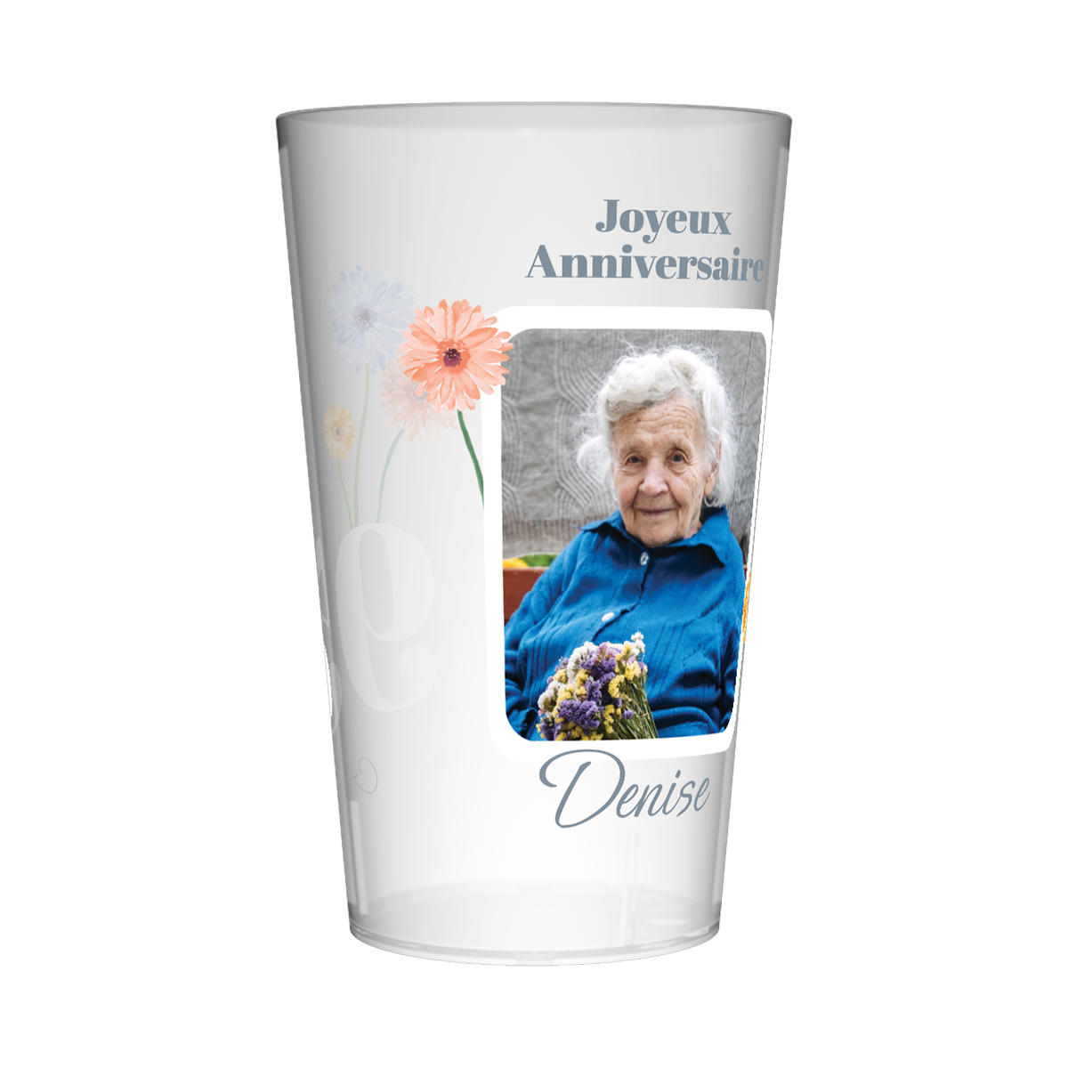 Gobelet personnalisé Anniversaire Marguerite Aquarelle 2