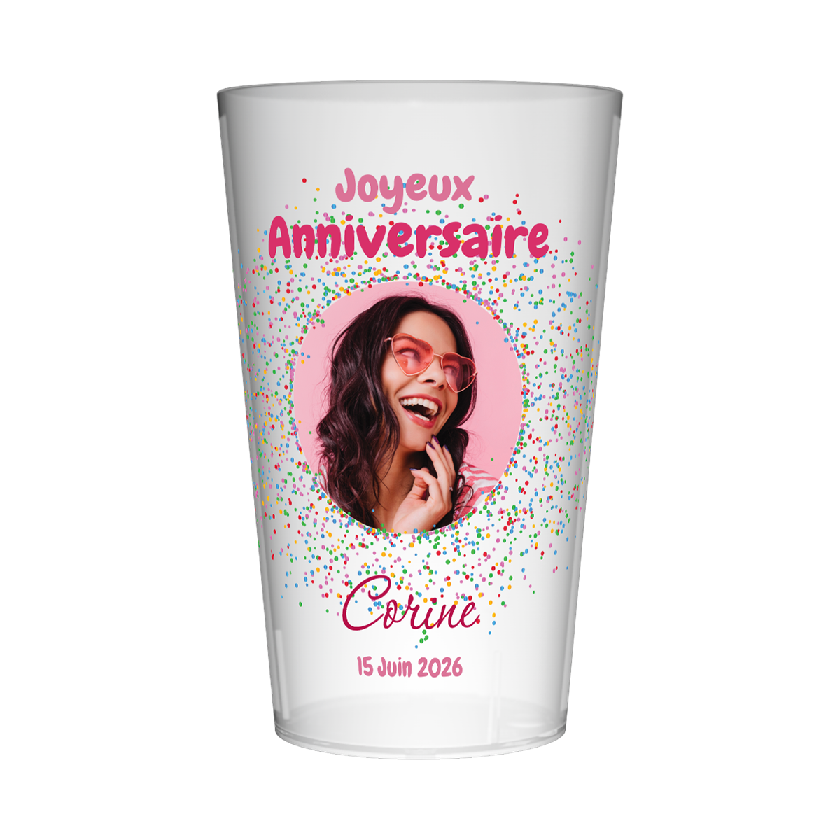 Gobelet personnalisé Anniversaire Photo & Couleurs