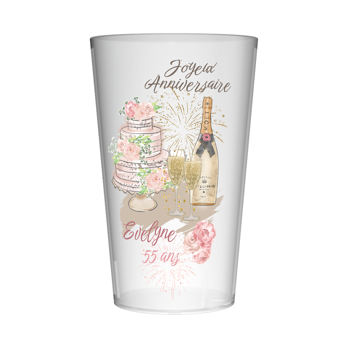 Gobelet personnalisé Anniversaire Bouquet